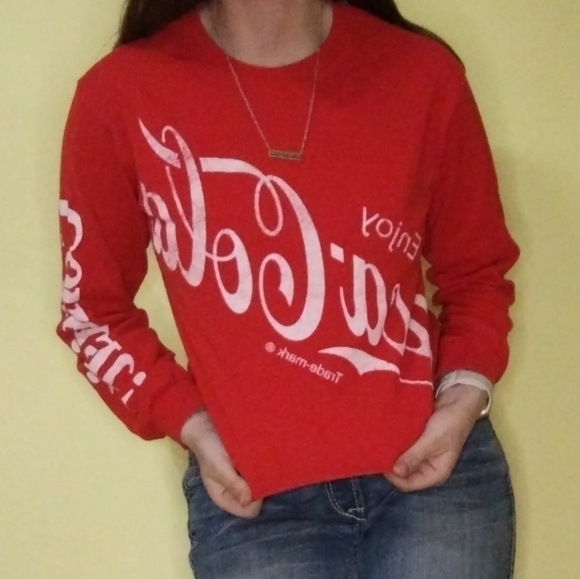 Small Red Coca-Cola Cropped Long Sleeve - Picture 1 of 3